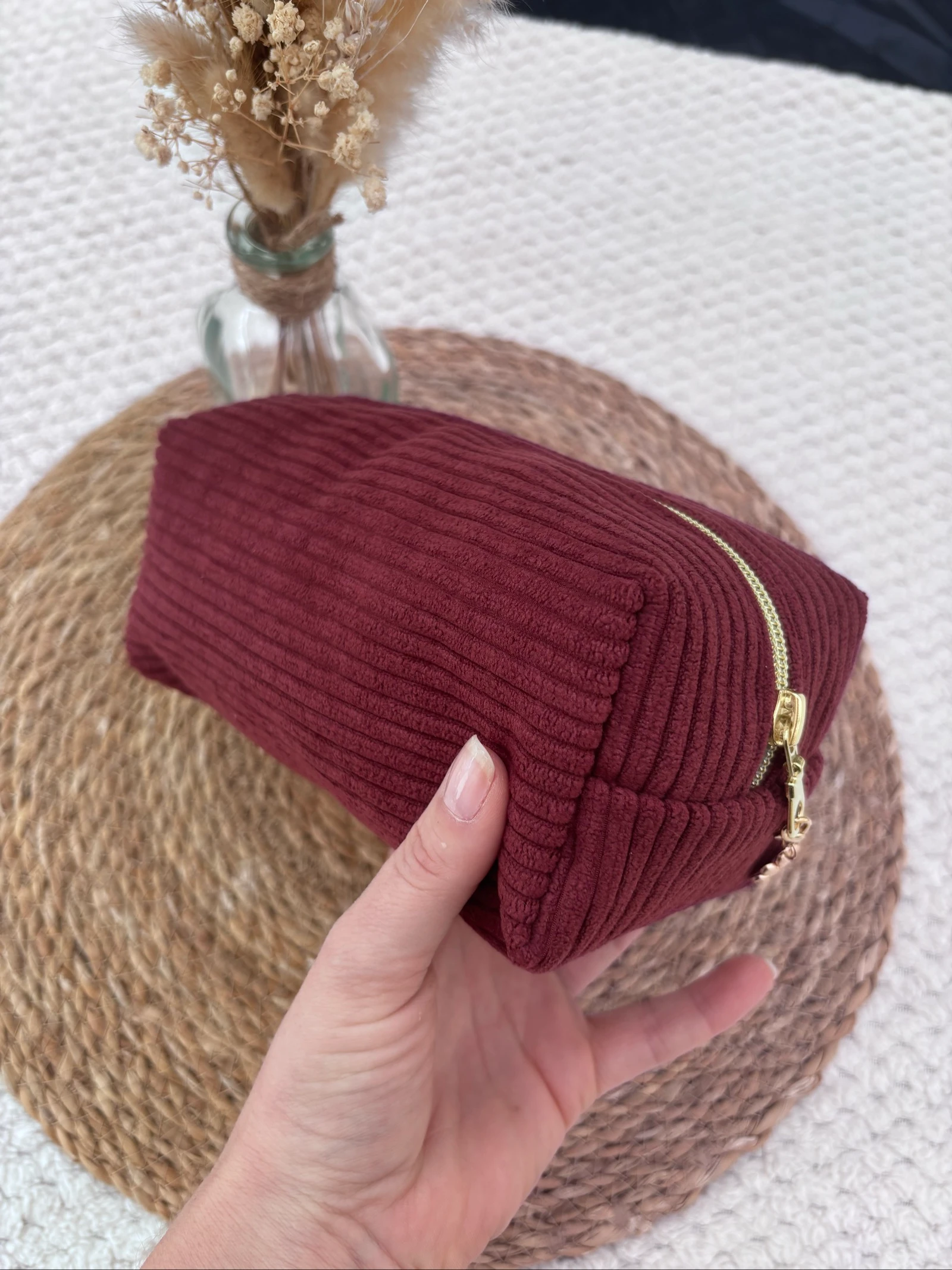Kit de maquiagem de veludo canelado Bordeaux – photo 2